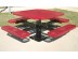 Octagon Single Pedestal Picnic Table with Diamond Pattern