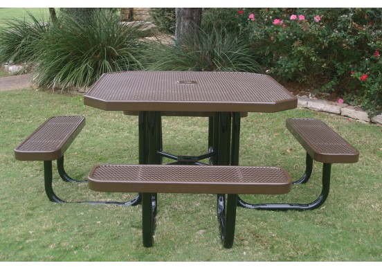 Octagon Portable Picnic Table with Perforated Steel