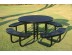 Round Portable Picnic Table with Diamond Pattern