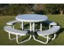Solid Top Round Portable Picnic Table with Perforated Steel