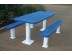 Rectangular Independent Pedestal Picnic Table with Diamond Pattern
