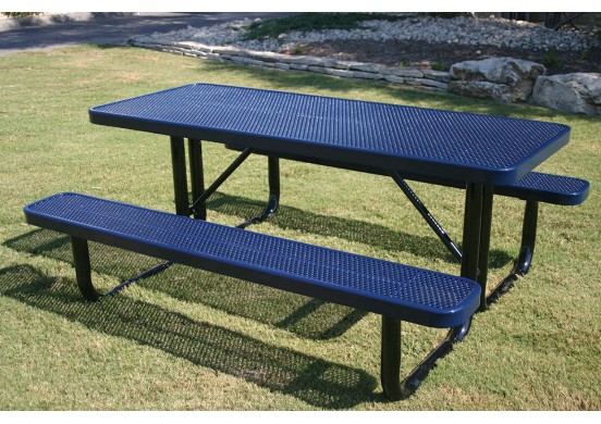 Rectangular Portable Picnic Table with Perforated Steel