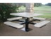 Square Single Pedestal Picnic Table with Diamond Pattern