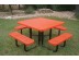 Square Portable Picnic Table with Perforated Steel