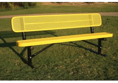 Perforated Steel Traditional Rectangular Bench with Back