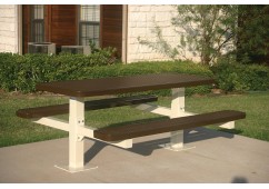 Rectangular Double Pedestal Picnic Table with Diamond Pattern