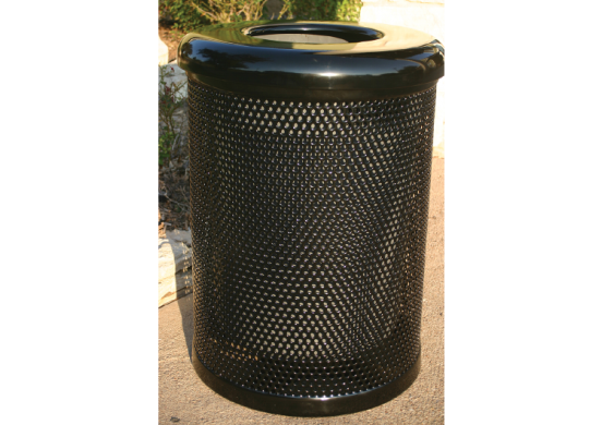 32 Gallon Trash Receptacle with Perforated Steel