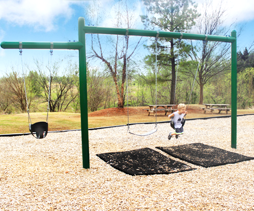 Commercial Playground Equipment, Sun Valley Ii Wooden Swing Set With Tires